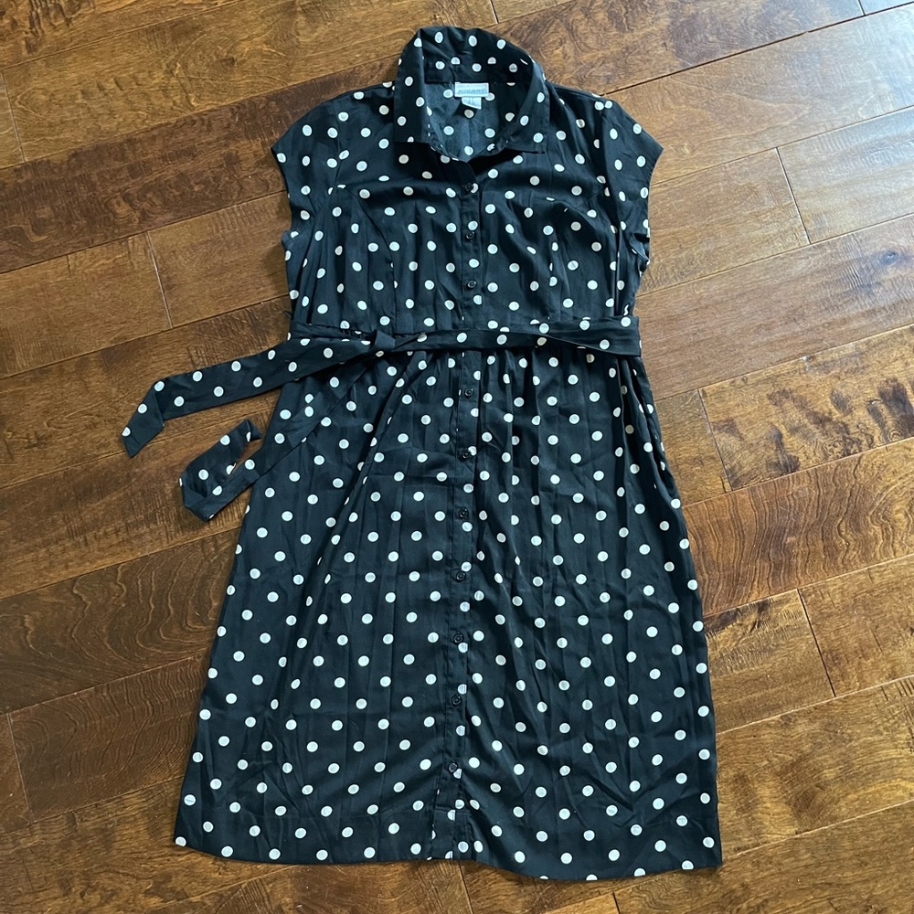 Motherhood Maternity Black and White Polka Dot Maternity dress- sz S